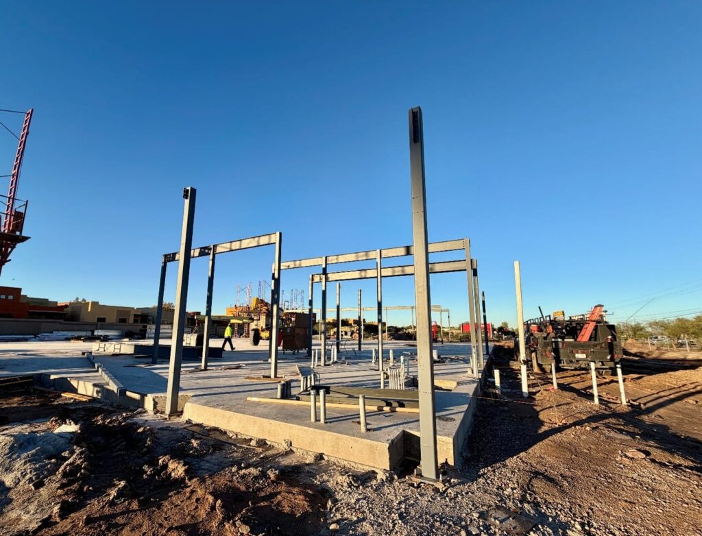 Structural steel framing, Golf Links Self Storage, Tucson AZ
