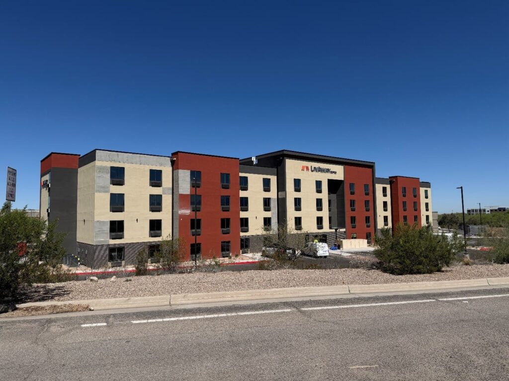 Steel structure for the LivAway Suites hotel, Tucson AZ
